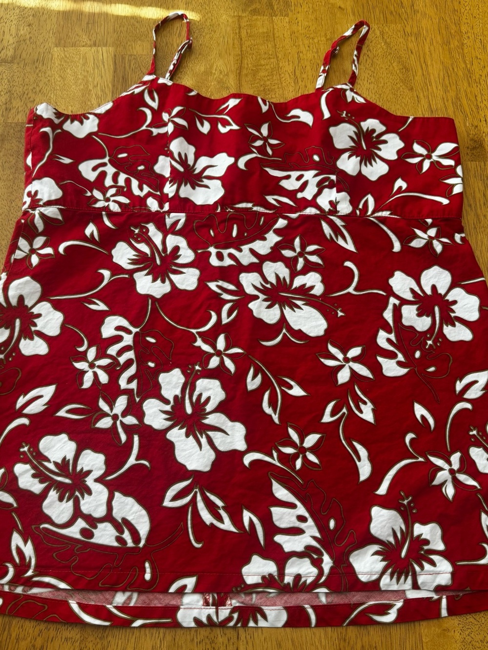 The Hawaiian Original-Hilo Hattie Red Floral Spaghetti-Strap Tank Top